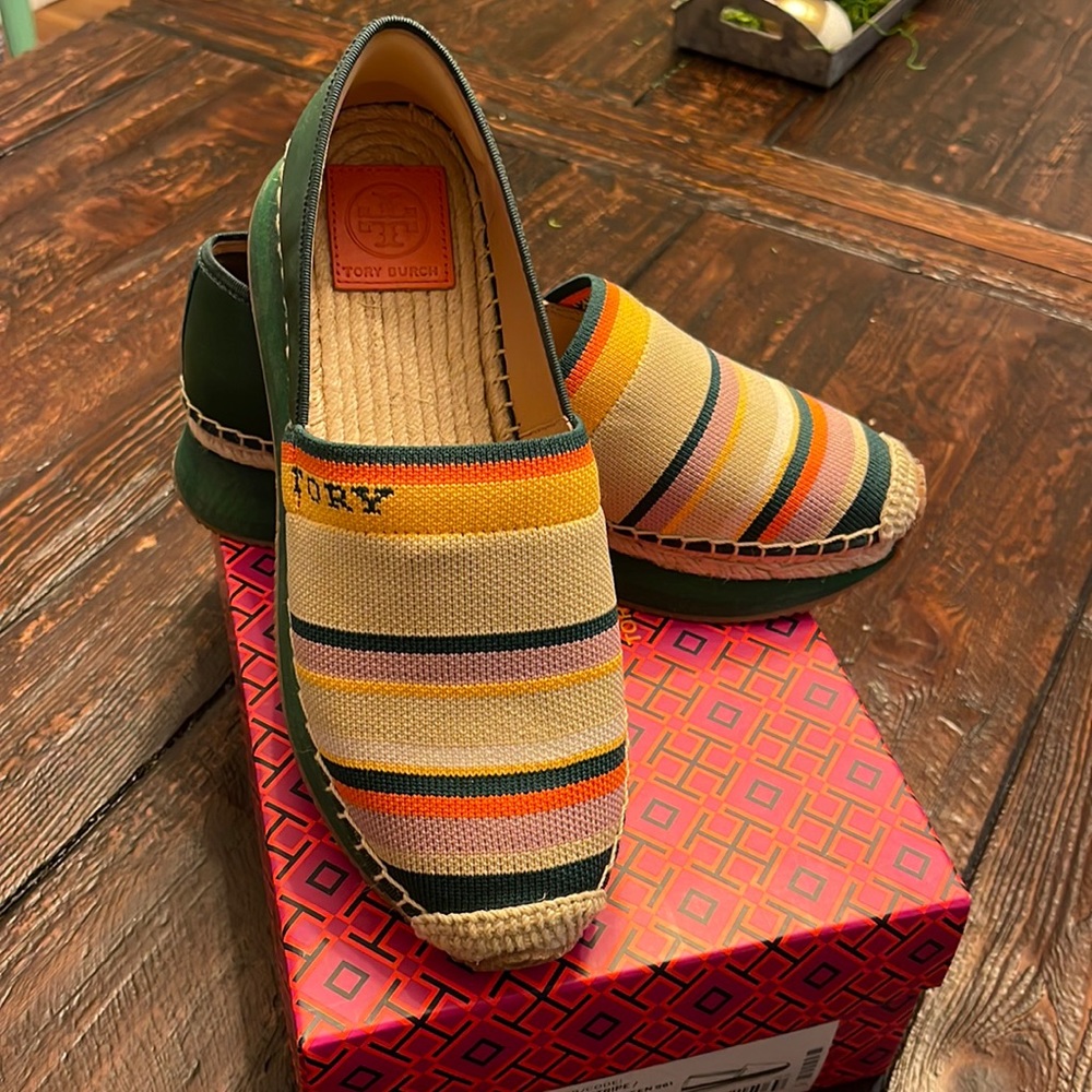 Tory Burch Striped Espadrilles, size 8